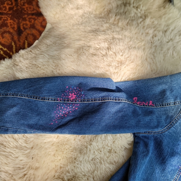 Handpainted jean jacket. - Picture 6 of 9